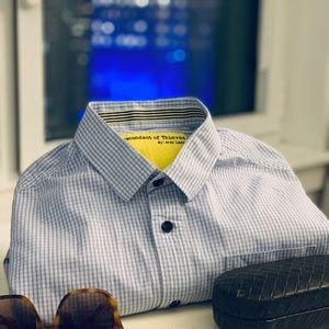 Descendants of thieves blue box button down shirt